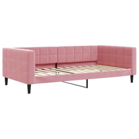 vidaXL Tagesbett, Gästebett 2-in-1, Sofabett Schlafsofa für Schlafzimmer Wohnzimmer, Bettsofa Sofa, Modernes Design, Rosa 100x200cm Samt