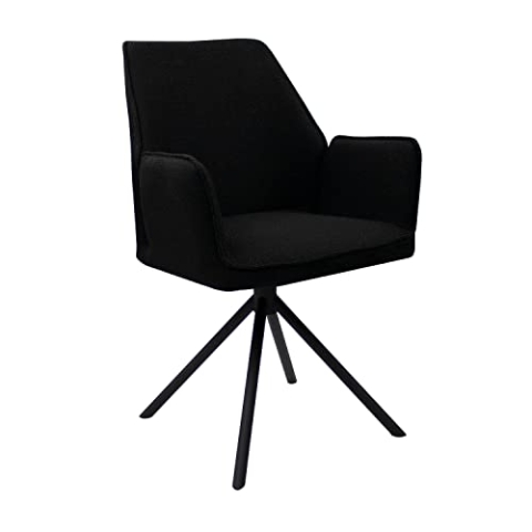 Kick Collection Esszimmerstühl Lex - Schwarz - Modern und Hochwertig - Strukturierter Stoff en Metall - Erhältlich in vielen Farben