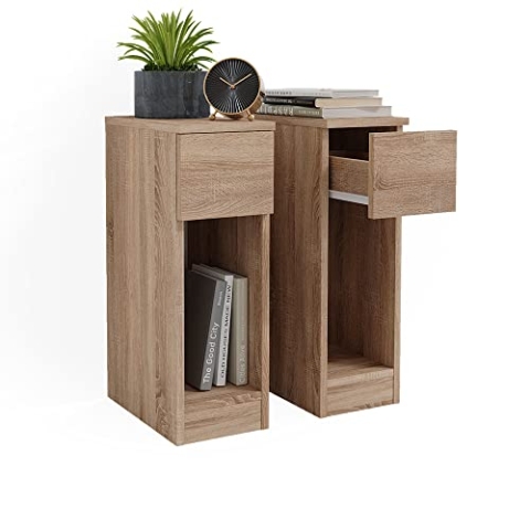 Vicco Nachttisch Enton, Nachtkommode, Sonoma, 20 x 59.5 cm 2er Set