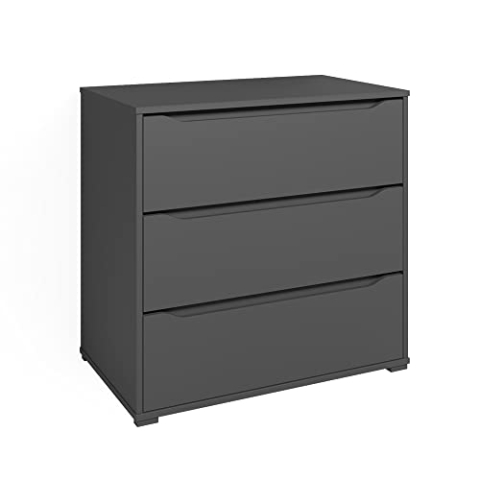 Vicco Kommode Ruben, Kommodenschrank, Anthrazit, 80.2 x 77.6 cm mit 3 Schubladen