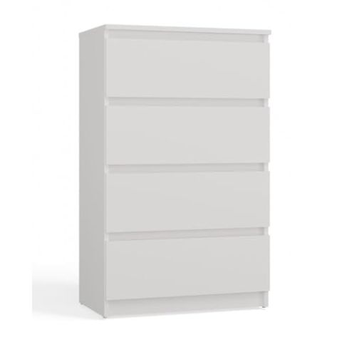 CDF Kommode Malwa M4-60 | Farbe: Weiss | Schrank für Dokumente, Kleinigkeiten | Ideal für Wohnzimmer, Schlafzimmer, Kinderzimmer, Jugendzimmer und Büro | 4 geräumige Schubladen
