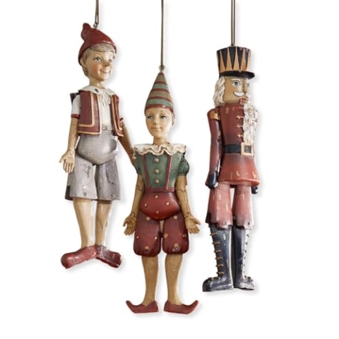 Loberon Figur 3er Set Udine, Nussknacker, Harlekin und niedliche Jungenfigur, handbemalt, Vintage-Charme, Weihnachtsfiguren, Weihnachtsdekoration, Weihnachten, Polyresin, Baumwolle, bunt