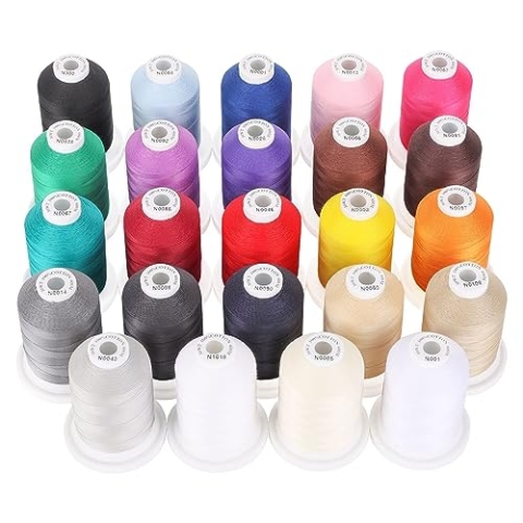 New brothread 24 Grund Farben Mehrzweck 100% Mercerisierte Baumwollfaden 30WT (50S/3) 600M zum Quilten, Nähen und Sticken