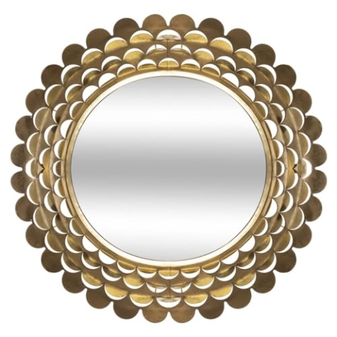 Atmosphera - Spiegel Blume - goldenes Metall D 91 cm - Gold