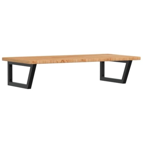vidaXL Waschtischplatte mit Halterung, Holzplatte Waschtischkonsole Wandmontage, Waschbeckenplatte Wandkonsole Wandregal, Stahl Massivholz Eiche