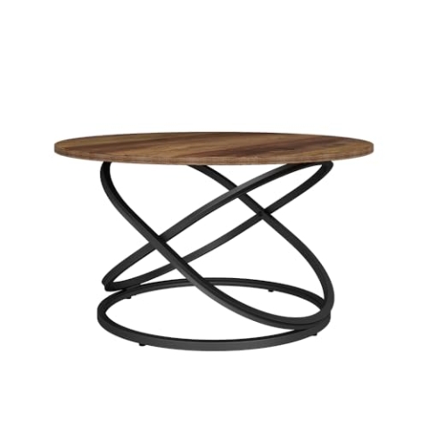 Vicco Couchtisch Calgary, Antikholz/Schwarz, 79.5 x 62 cm mit große Arbeitsfläche