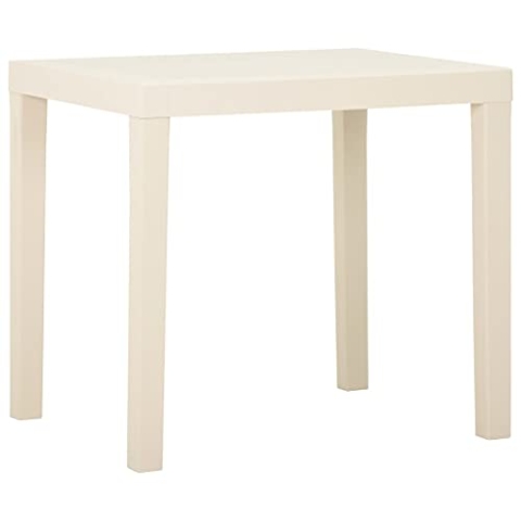 vidaXL Gartentisch Esstisch Terrassentisch Tisch Gartenmöbel Balkontisch Kunststofftisch Campingtisch Outdoor Weiß 79x65x72cm Kunststoff