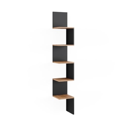 Vicco Eckregal Paolo, Bücherregal, Anthrazit, 28 x 175.4 cm mit 5 Fächern