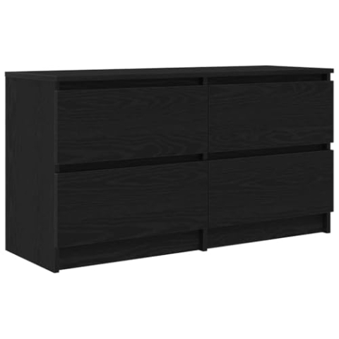 vidaXL TV-Schrank Schwarz 100x35x54 cm Holzwerkstoff, TV-Möbel, TV-Board, TV-Sideboard, TV-Ständer, TV-Bank, Fernsehschrank, Fernsehtisch