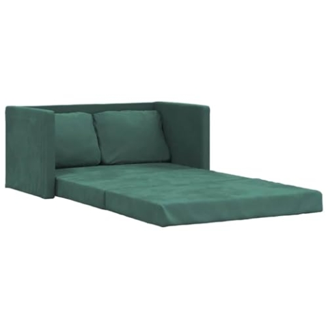 vidaXL Bodensofa, Klappbar Bodenbett Sofa mit Schlaffunktion, Schlafsofa Schlafsessel mit Metallgestell, Klappsofa Sofabett für Wohnzimmer Schlafzimmer, Dunkelgrün Stoff