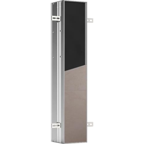 Emco ASIS Plus Unterputz-Schrankmodul für die Klobürstengarnitur, Badezimmerschrank mit Toilettenpapierhalter, Hochschrank mit Push to Open-Funktion und Anschlag rechts, 803 mm