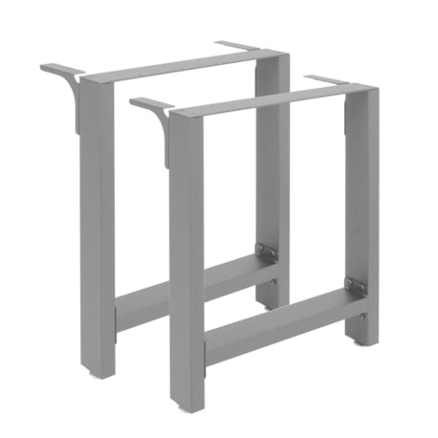 Wiltec Tischkufen Tischbeine aus Vierkantprofilen 70x24x72 cm grau pulverbeschichtet Tischgestell Tischfüße