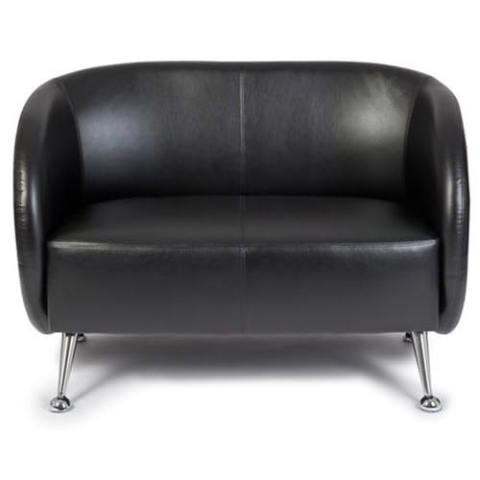 hjh OFFICE Lounge Sofa ST. Lucia Kunstleder 2-Sitzer Sofa mit weicher Polsterung, besonders bequem, 713400, Schwarz