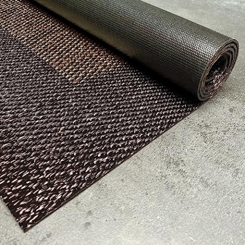 STORESDECO Teppich Premium en Vinyle Teppich Wohnzimmer Schlafzimmer und Küche von hoher Qualität mit elegantem Design rutschfeste Teppiche bei Flur und Outdoor wetterfest Schwarz Bronze 60x90 cm