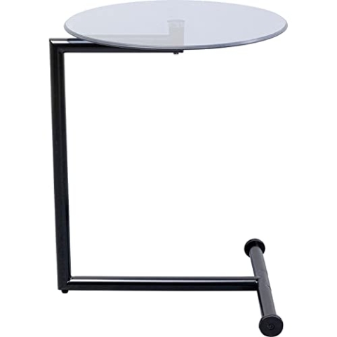 Kare Beistelltisch Easy Living, Schwarz Beistelltisch, Rund, Metall, Laptoptisch, Sofatisch, Wohnzimmer, Schlafzimmer, Flur, 62,8x46x46 cm (H/B/T)