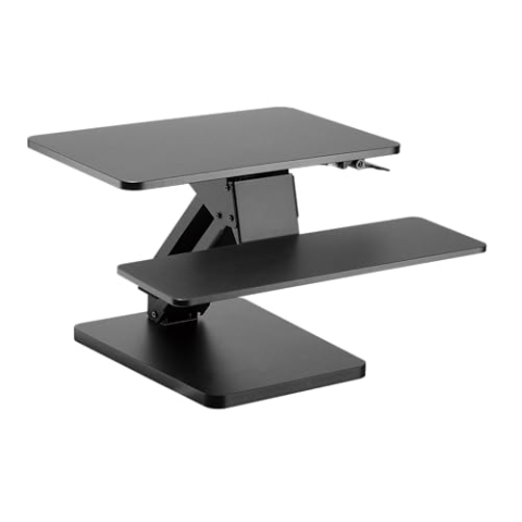 Worktrainer UPdesk One - Schreibtischaufsatz höhenverstellbar für Laptop & PC - Schreibtischerhöhung - Stehpultaufsatz für Schreibtisch - Höhe 16-44,5 cm - Breite 40 x 60 cm - Gasfeder - SCHWARZ