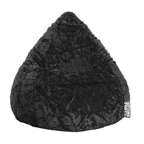 SITTING POINT only by MAGMA Sitzsack Fluffy L ca. 120 Liter schwarz (bis ca. 7 Jahre)