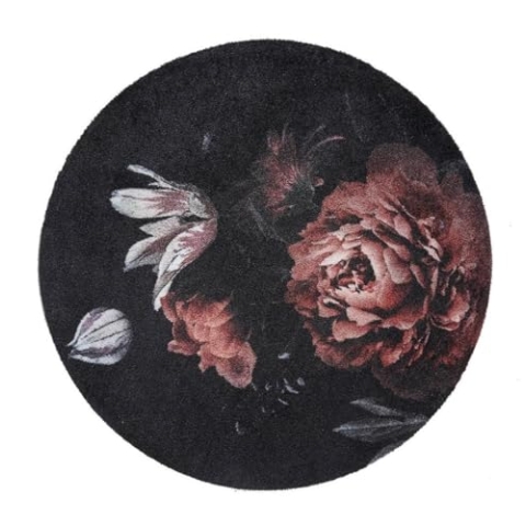 MD-Entree Eingangsmatte Teppichmatte Küchenmatte Küchenteppich Läufer Teppich Fußmatte Küchenvorleger Matte Wohnraummatte, Größe:Ø 100 cm, Motiv:Bella rosa