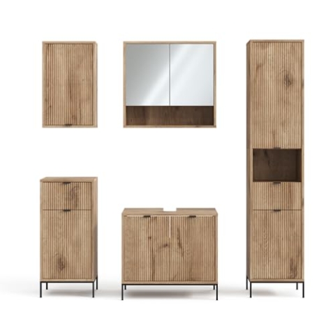 Vicco Badmöbel-Set Eliza, Badezimmerschrank-Set, Viking Oak, 5 Teile