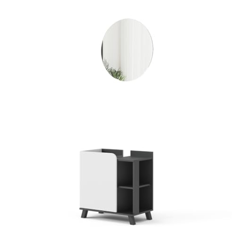 Vicco Badmöbel-Set Karen, Anthrazit/Weiß, 2 Teile