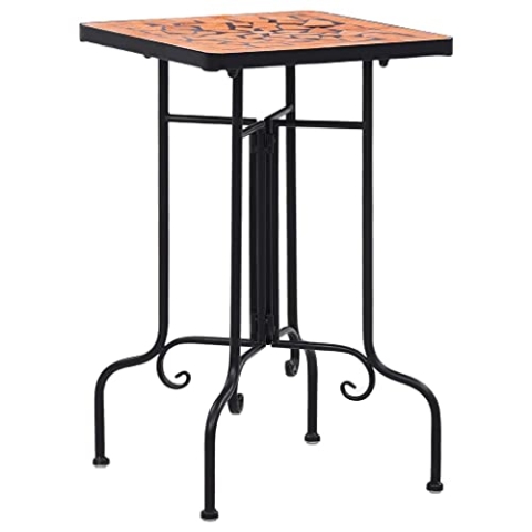 vidaXL Mosaik Beistelltisch Bistrotisch Blumenständer Blumenhocker Balkontisch Gartentisch Mosaiktisch Gartenmöbel Terrakotta Keramik