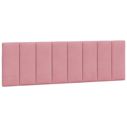 vidaXL Kopfteil Kissen, Kopfteilkissen mit Linien-Design, Bett Kopfkissen mit Klettverschlüssen auf Rückseite, Kopfteilpolster Kopfpolster, Rosa 160cm Samt