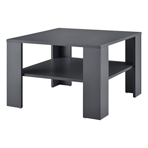 [en.casa] Couchtisch Aachen Beistelltisch 60x60x40 cm Wohnzimmertisch mit Ablage Sofatisch Kaffeetisch Dunkelgrau