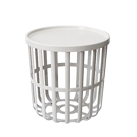 BranQ - Home essential, Designer-, funktionaler und moderner Kaffeetisch Zen, aus hochwertigem BPA-freiem ABS-Kunststoff, mit abnehmbarem Bezug, Creme