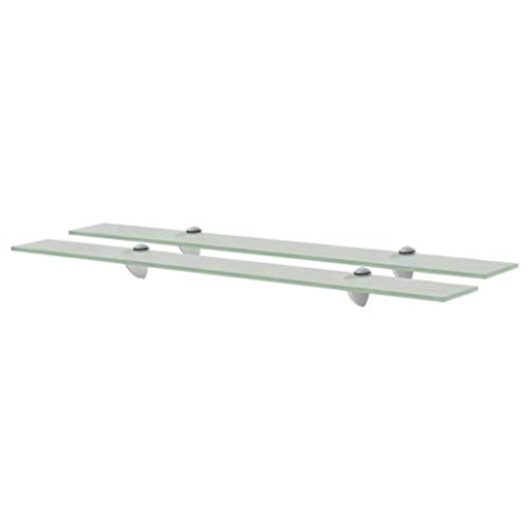 vidaXL 2X Regal Schwebend Wandregal Glasregal Glasboden Glasablage Badablage Wandablage Badregal Ablage Regale Bad Glas 80x20cm 8mm Mattiert