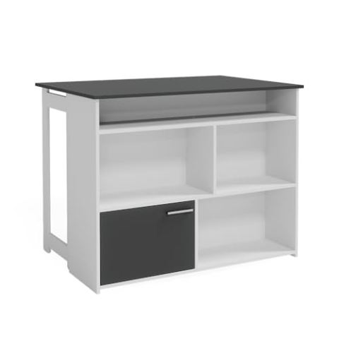 Vicco Bartisch Dominic, Anthrazit/Weiß, 116 x 37 cm 4X offene Fächer und 1x Tür
