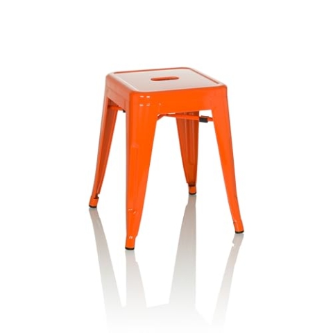 hjh OFFICE Metall Hocker VANTAGGIO Orange Sitzhocker im Industry-Design, stapelbar, niedrig, 645070