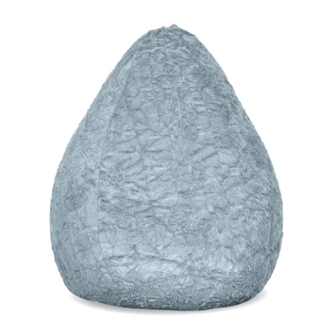 Lumaland Fluffy Sitzsack | Kinderzimmer Sitzkissen 60 x 45 cm | Waschbarer Bezug aus Webplüsch | Flauschiger & weicher Kinder Bodenkissen | Passend für Mädchen & Jungen | 120L Volumen [Pastel Blau]