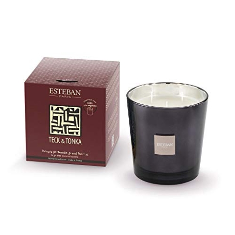 Esteban Paris Teck & Tonka Duftkerze 450g (3 Docht Kerze) NEU