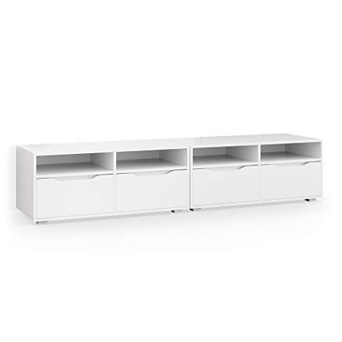 Vicco Lowboard Ruben, Fernsehtisch, Weiß, 200 x 42 cm