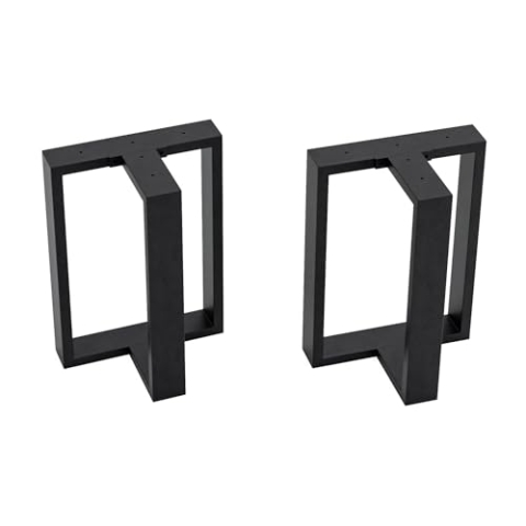 [en.casa] Tischgestell Ashby 2er Set Tischbein 42 x 30 x 20 cm für Couchtisch Sitzhocker Metall Tischkufen Tischfüße Schwarz