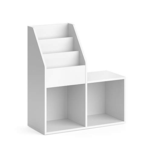 Vicco Bücherregal Luigi, Regal für Bücher, Weiß, 72 x 79 cm