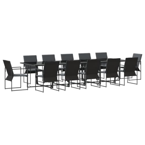 vidaXL 18-teiliges Garten-Dining-Set mit Kissen aus Stahl und Textilene