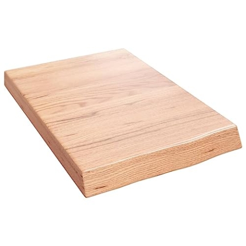 vidaXL Waschtischplatte, Multifunktional Arbeitsplatte mit Naturkante, Waschtischkonsole Tischplatte für Badezimmer, Holzplatte Platte, Hellbraun 40x60x(2-6) cm Massivholz Behandelt