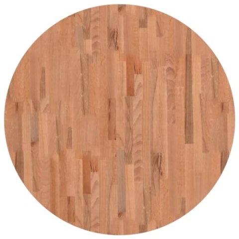 vidaXL Tischplatte, Holzplatte Holztischplatte Rund, Ersatzplatte Platte für Beistelltisch Bartisch, Massivholztischplatte Esstischplatte, Ø90x1,5 cm Massivholz Buche