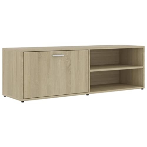 vidaXL TV Schrank mit 1 Tür 2 Fächern TV Möbel Lowboard Fernsehtisch Fernsehschrank Sideboard HiFi-Schrank Sonoma-Eiche 120x34x37cm Holzwerkstoff