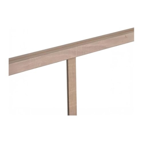 Vente-unique-Glaswand Ecklösung - 180 x 60 x 130 cm - thermolackiertes Aluminium - Holzfarben hell - Bayview
