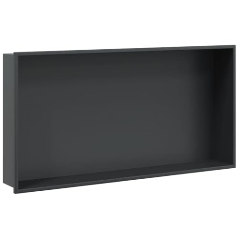vidaXL Duschnische Mattschwarz 62x32x9 cm Edelstahl, Wandnische, Wandnische Dusche, Badnische, Wandnischen, Einbaunische Dusche, Badnischen