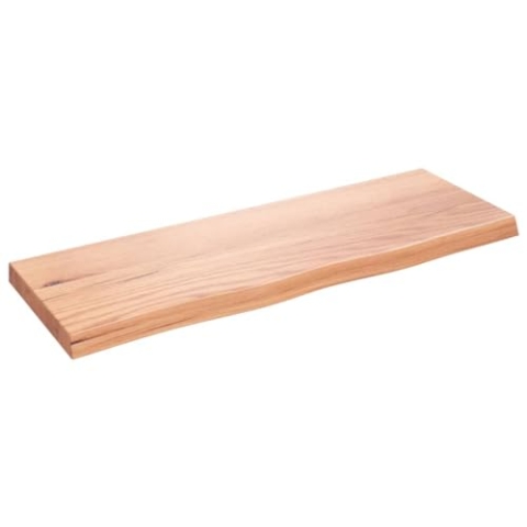 vidaXL Waschtischplatte, Multifunktional Arbeitsplatte mit Naturkante, Waschtischkonsole Tischplatte für Badezimmer, Holzplatte Platte, Hellbraun 80x30x(2-4) cm Massivholz Behandelt
