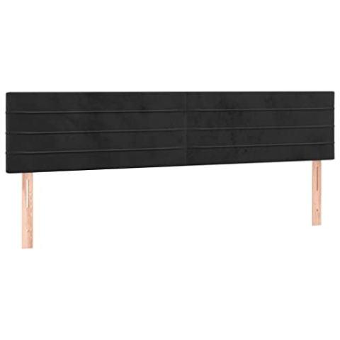 vidaXL 2X Kopfteil Polsterkopfteil Betthaupt Bettkopfteil für Bett Bettgestell Bettrahmen Schlafzimmer Bettzubehör Schwarz 100x5x78/88cm Samt