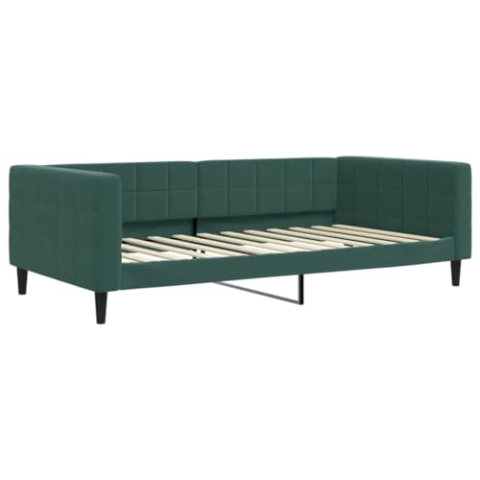 vidaXL Tagesbett, Gästebett 2-in-1, Sofabett Schlafsofa für Schlafzimmer Wohnzimmer, Bettsofa Sofa, Modernes Design, Dunkelgrün 100x200cm Samt