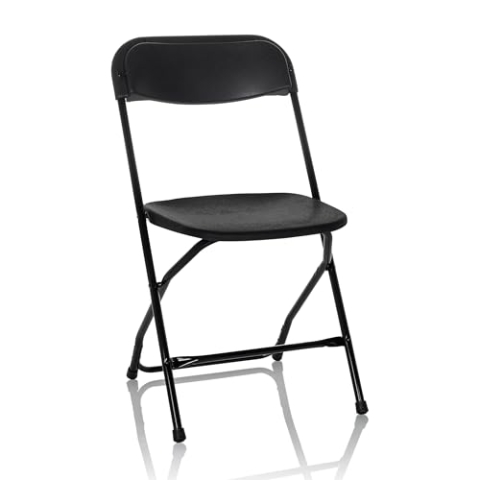 hjh OFFICE Klappstuhl bis 190kg belastbar TUDELA XXL B Campingstuhl klappbar, Indoor- und Outdoor Faltstuhl, Schwarz