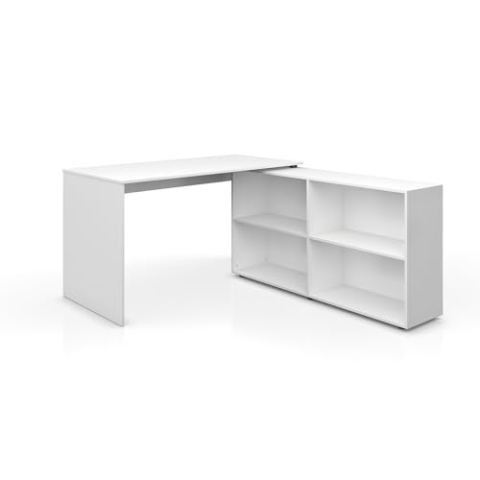 Vicco Eckschreibtisch FlexPlus, Winkelschreibtisch, Weiß, 137 x 60 cm