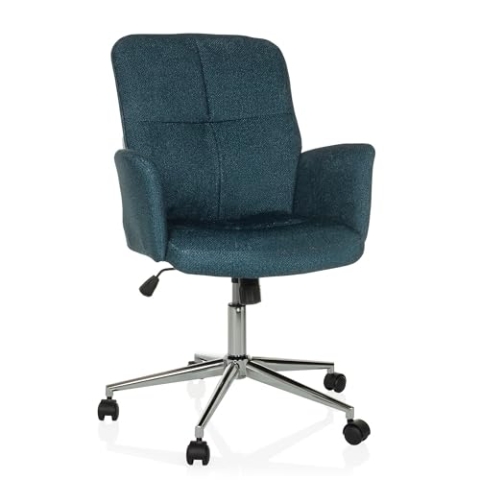 hjh OFFICE Moderner Home-Office Stuhl SOLAO 400 Schreibtischstuhl Drehstuhl mit Rollen, Wippfunktion, höhenverstellbar, gepolstert, Petrol