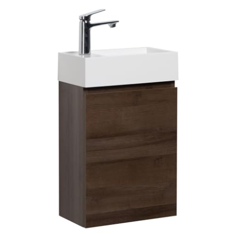 WC Badmöbel Angela 40x22 cm Braun Eiche - Schrank Waschbecken Badezimmer Toilette
