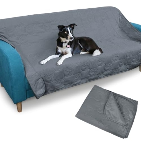Pawsee Wasserdicht Hundedecke rutschfest, wasserdichte Hundematte für Unterwegs Hundesofa Schutzdecke Couch Überwurf, Wasserabweisende Decke Schutzdecke Tagesdecke für Große Hunde, L 203 x 152cm